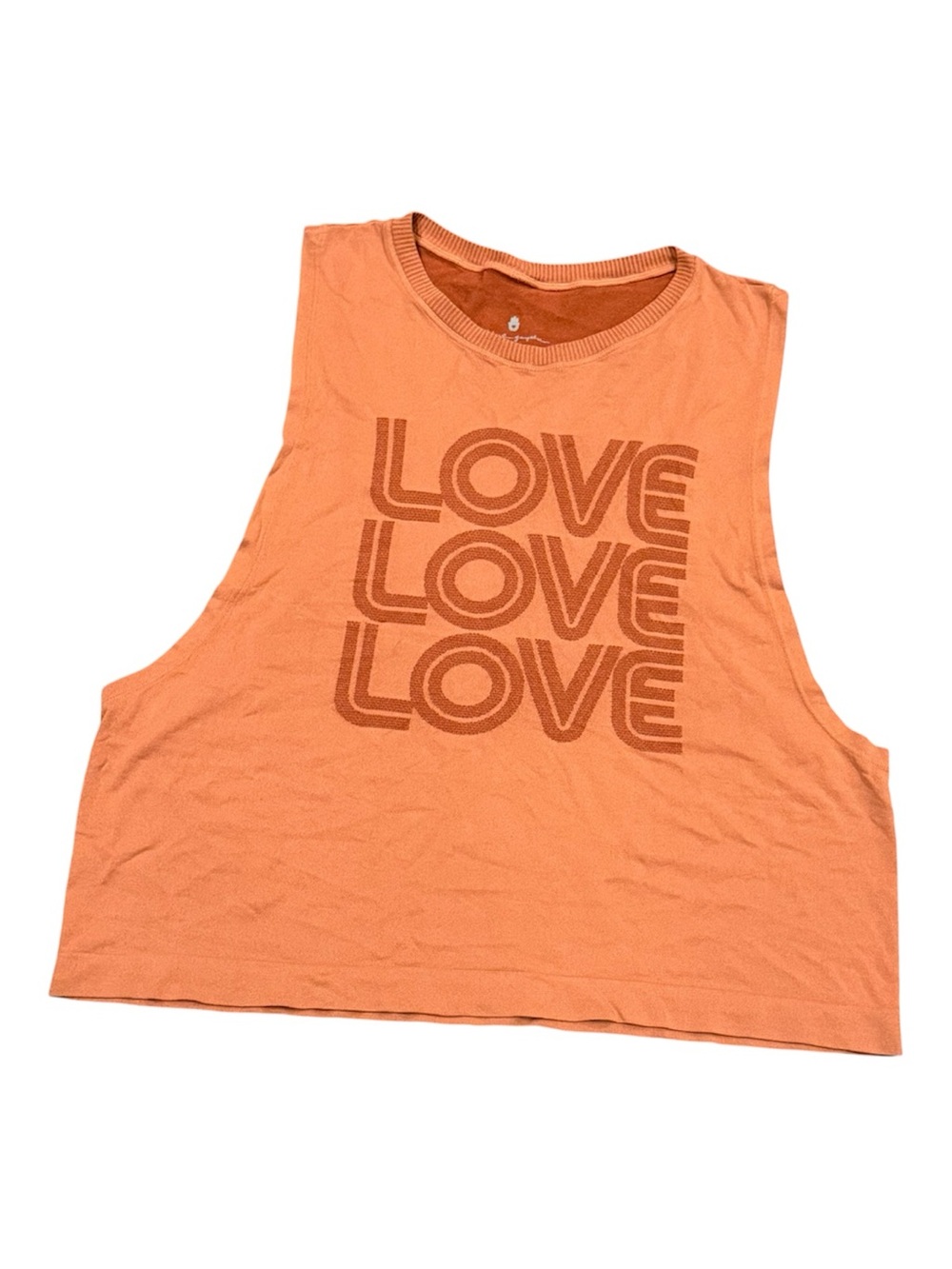 Spiritual Gangster Love Love Love Muscle Tank M/L Rust Orange Yoga